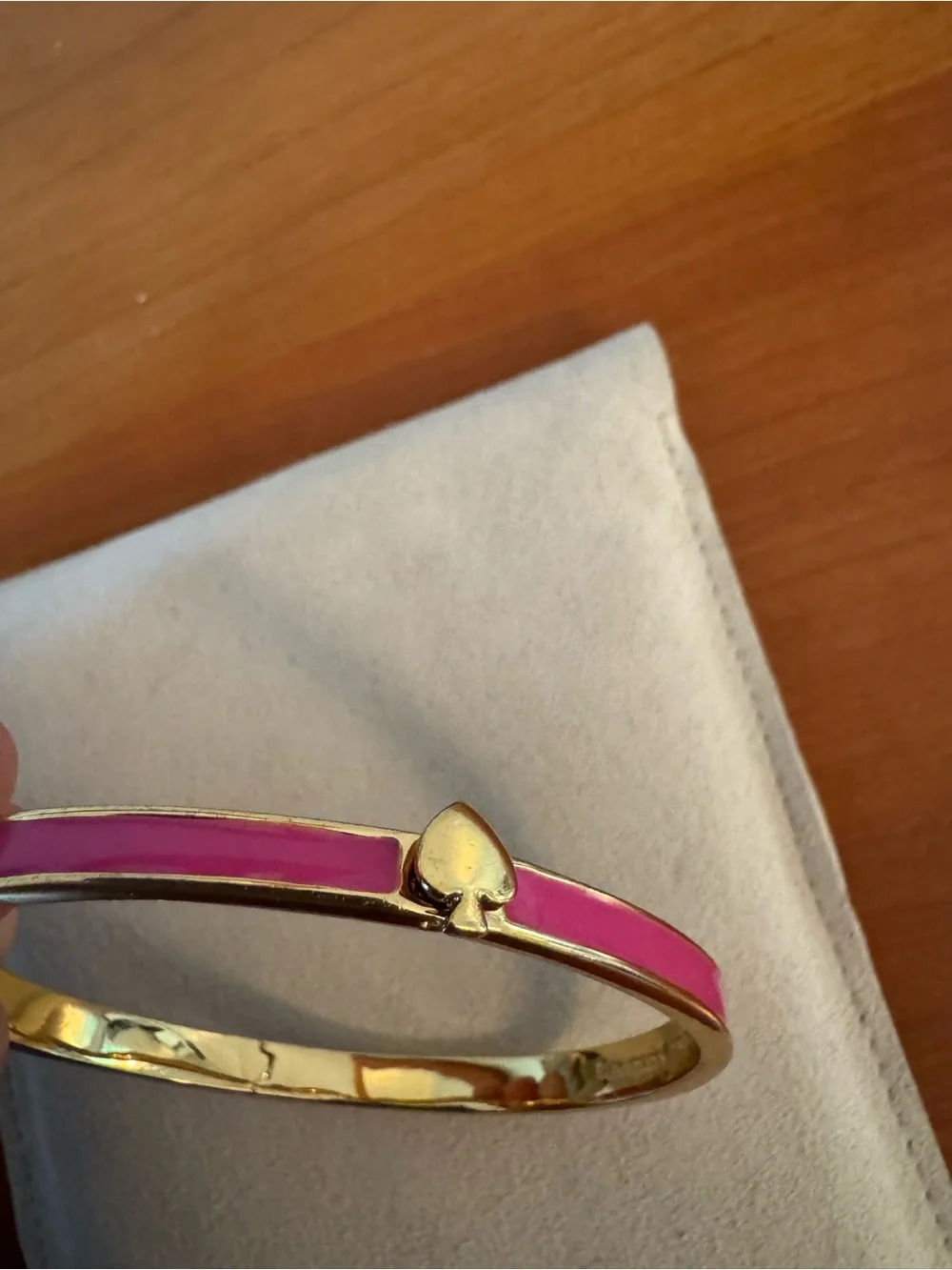 Kate Spade Pink Enamel Hinged Bangle Bracelet - Picture 8 of 10
